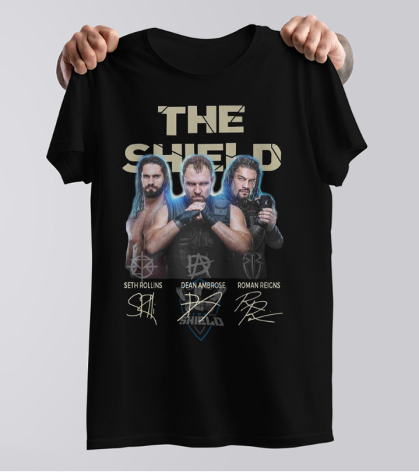 The Shield Seth Rollins Dean Ambrose Roman Reigns Signatures T-Shirt
