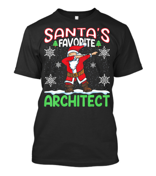 Santa's Favorite Architect Dab Christmas Snowflakes T-Shirt