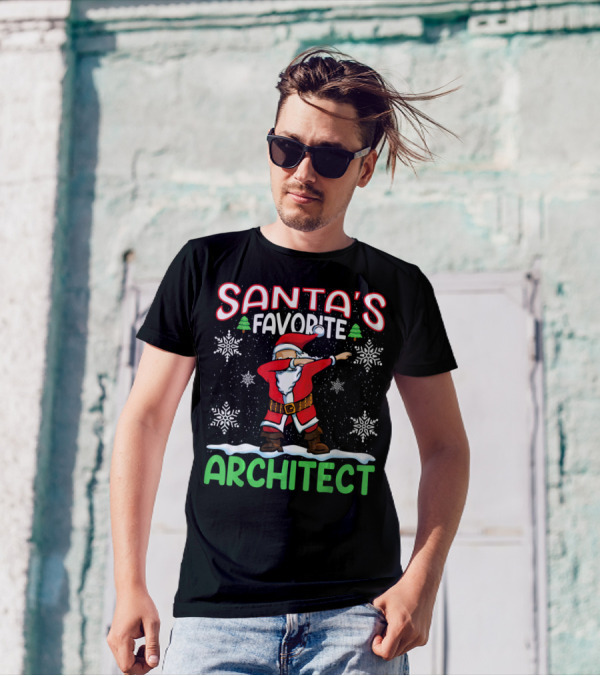 Santa's Favorite Architect Dab Christmas Snowflakes T-Shirt