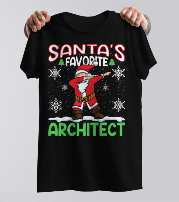 Santa's Favorite Architect Dab Christmas Snowflakes T-Shirt