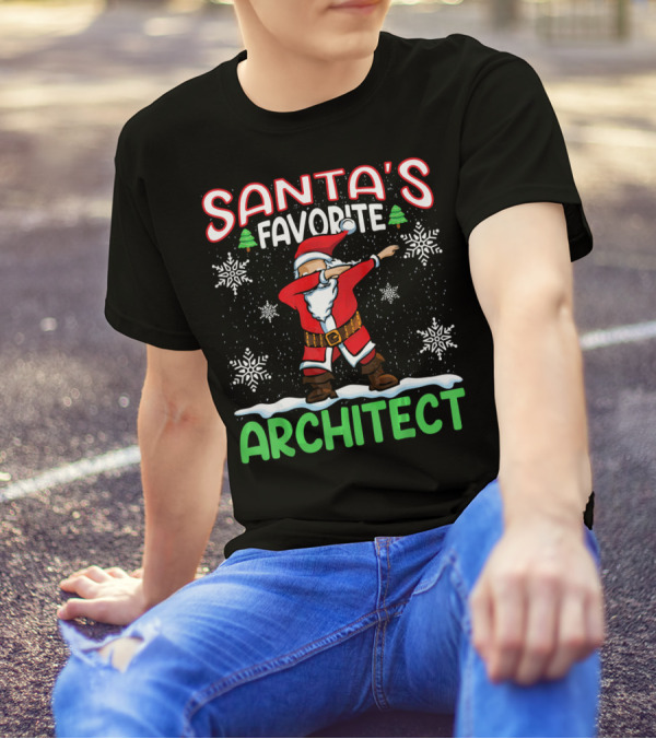 Santa's Favorite Architect Dab Christmas Snowflakes T-Shirt
