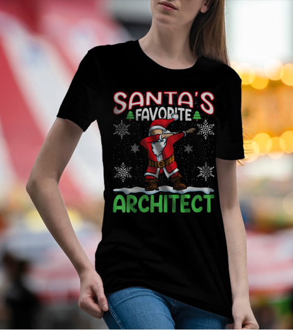 Santa's Favorite Architect Dab Christmas Snowflakes T-Shirt