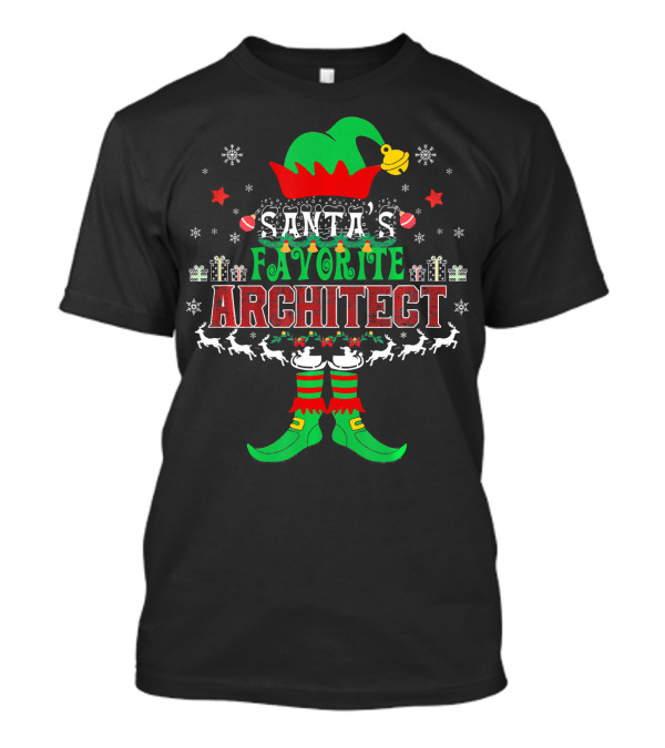 Santa's Favorite Architect Elf Xmas T-Shirt