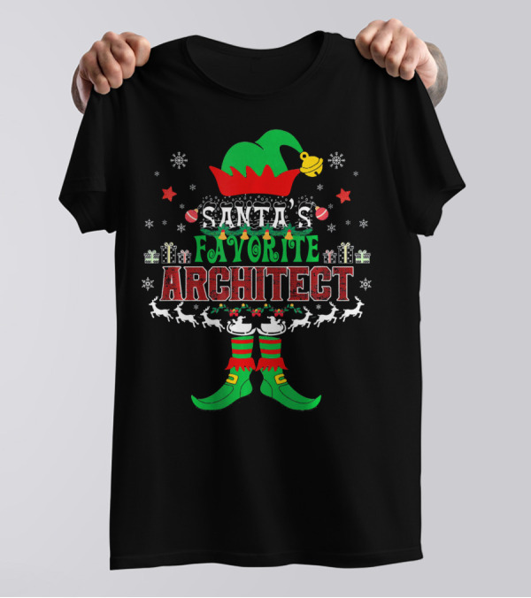 Santa's Favorite Architect Elf Xmas T-Shirt
