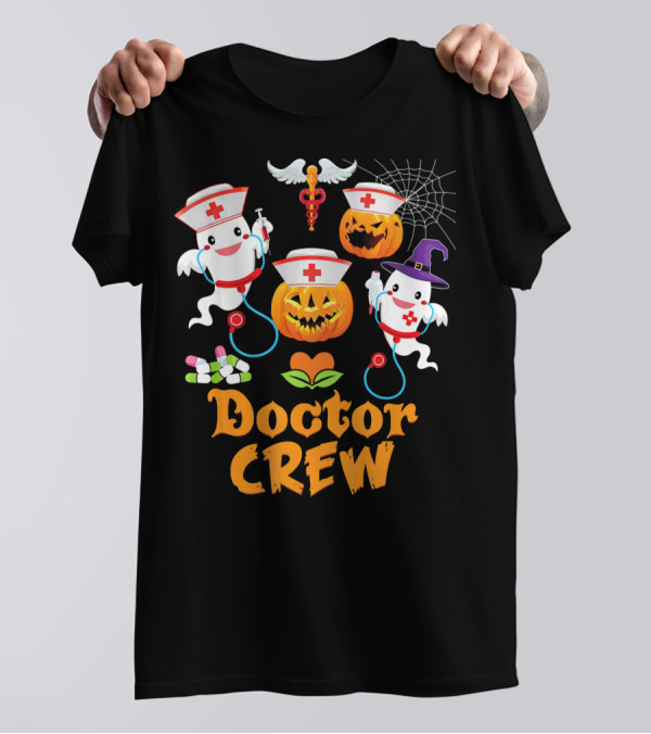 Doctor Crew Ghost Pumpkin Halloween Squad T-Shirt