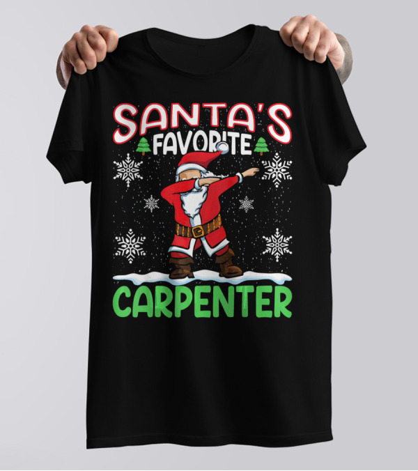 Santa's Favorite Carpenter Dabbing Christmas Snowflakes T-Shirt