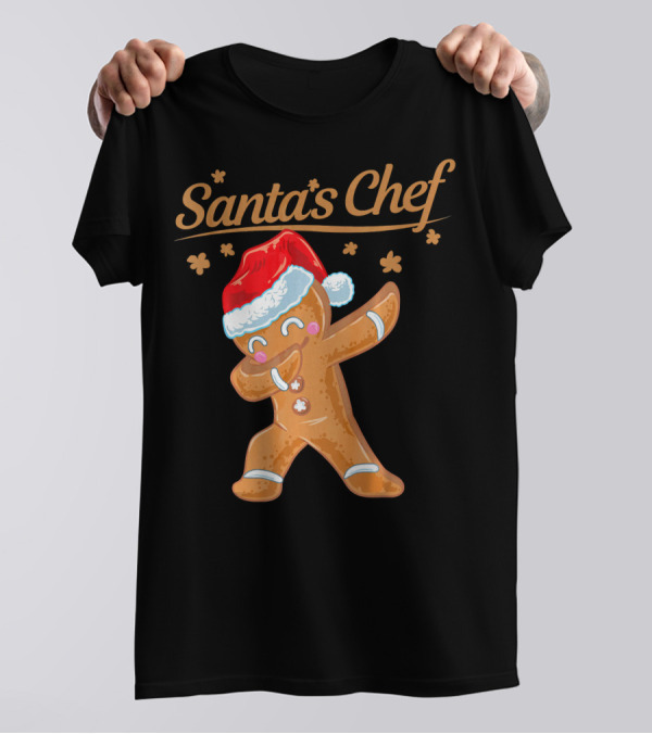 Santas Chef Funny Christmas Dabbing Ging T-Shirt