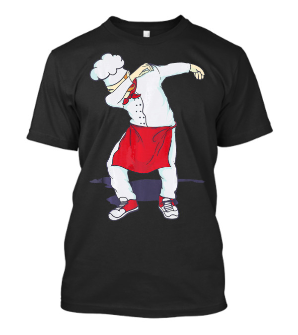Funny Dabbing Hibachi Chef Cute Sous Chef In Red Apron And Sneakers T-Shirt