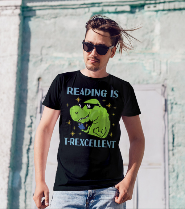 Reading Is T-Rexcellent Dinosaur Teacher Librarian Bookworm T-Shirt