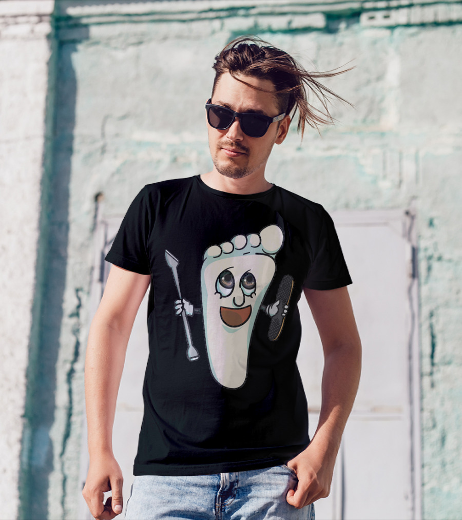 Foot Doctor Podiatrist Podiatry Medic Happy Foot Cartoon T-Shirt