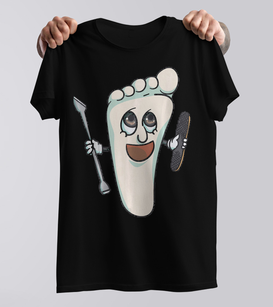 Foot Doctor Podiatrist Podiatry Medic Happy Foot Cartoon T-Shirt