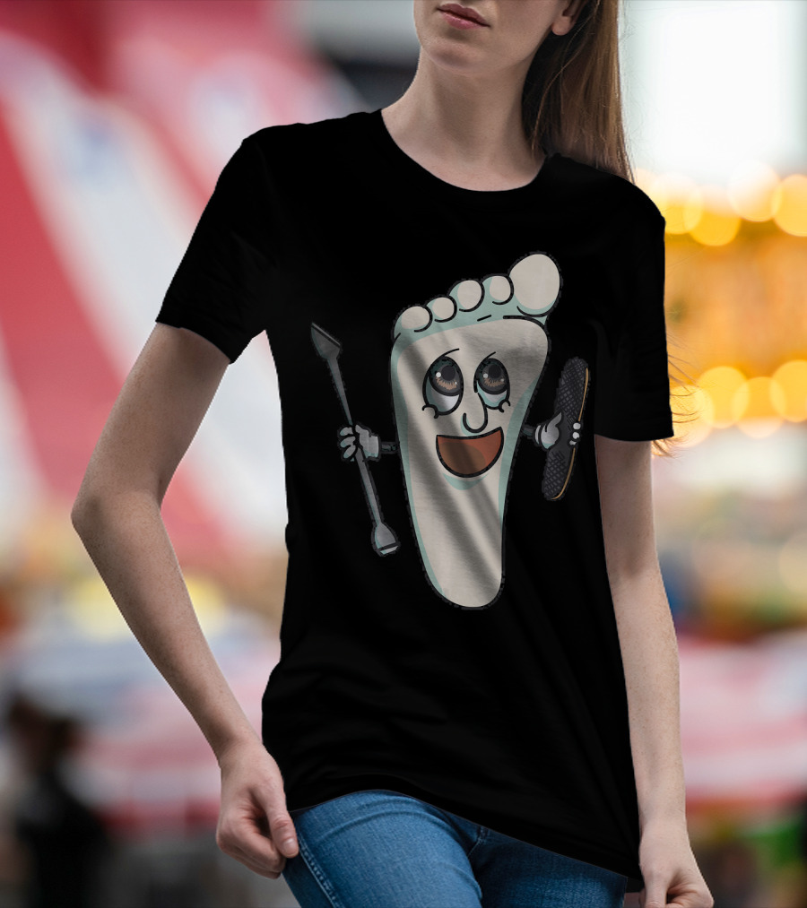 Foot Doctor Podiatrist Podiatry Medic Happy Foot Cartoon T-Shirt