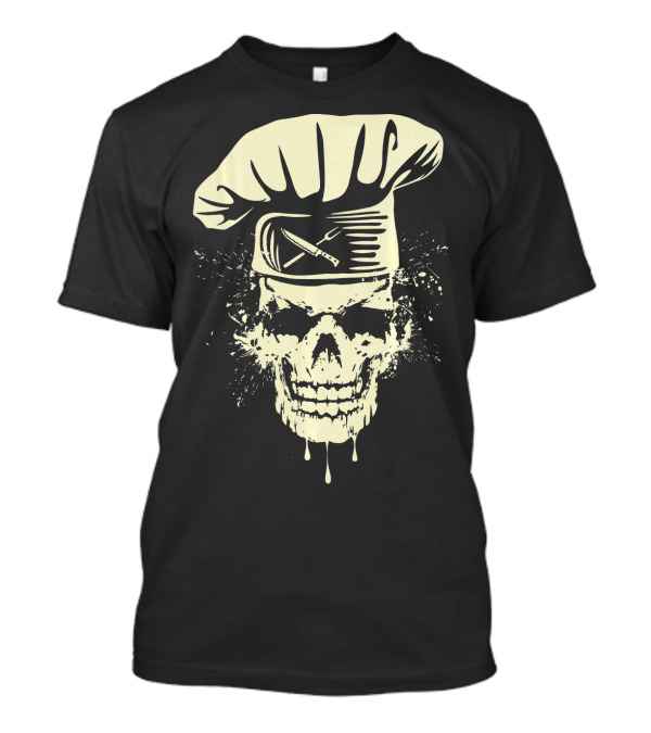 Cool Chef Skull Cooking Hat Crossed Utensils Awesome T-Shirt