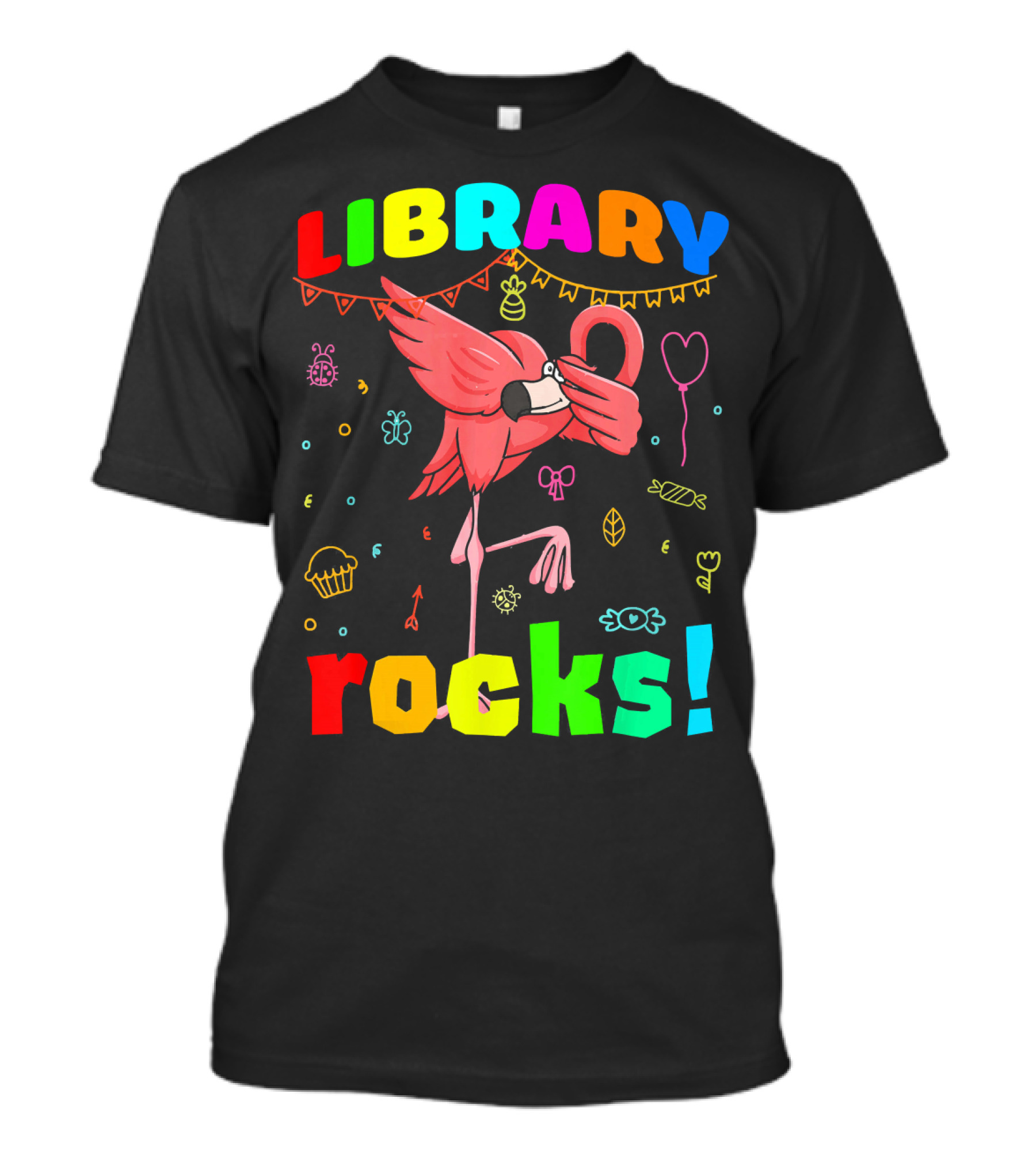 LIBRARY ROCKS DABBING FLAMINGO T-Shirt