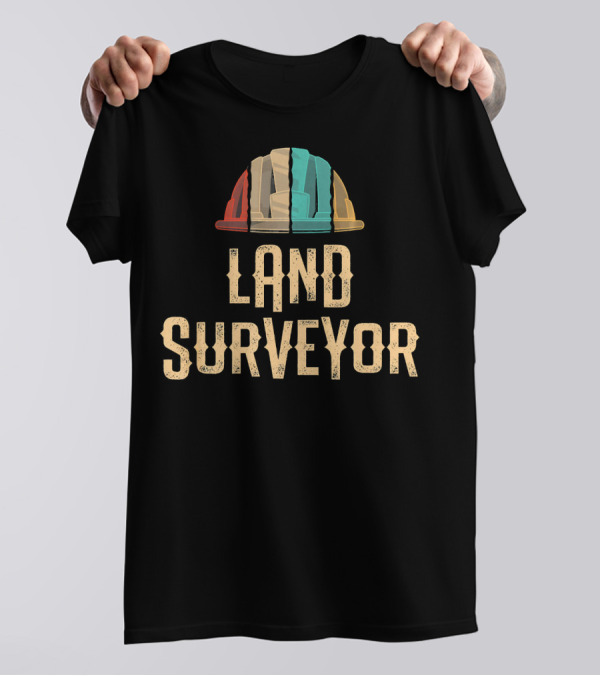 Cool Vintage Land Surveyor Retro Hat T-Shirt