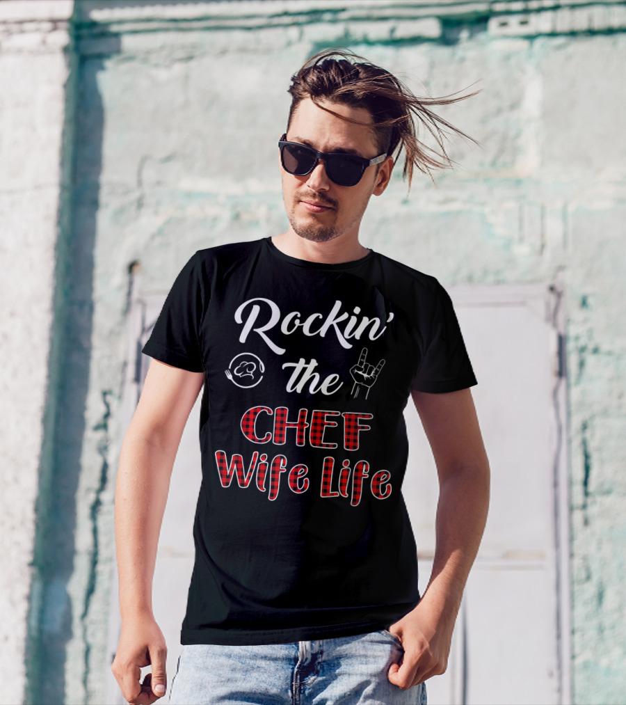 Rockin' The Chef Wife Life Red Plaid Rocking T-Shirt