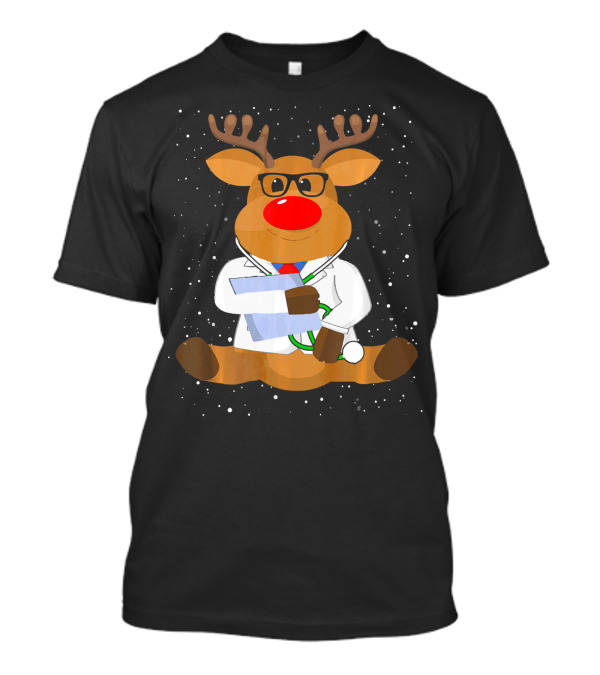 Funny Christmas Reindeer Doctor Xmas Love T-Shirt