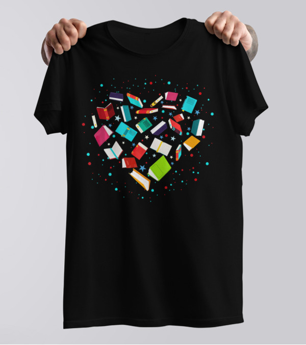 Favorite Book Lover Heart Shape Reading Books T-Shirt