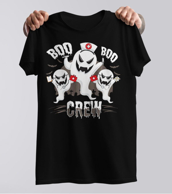 Boo Boo Crew Nurse Doctor Ghosts With Medical Supplies T-Shirt