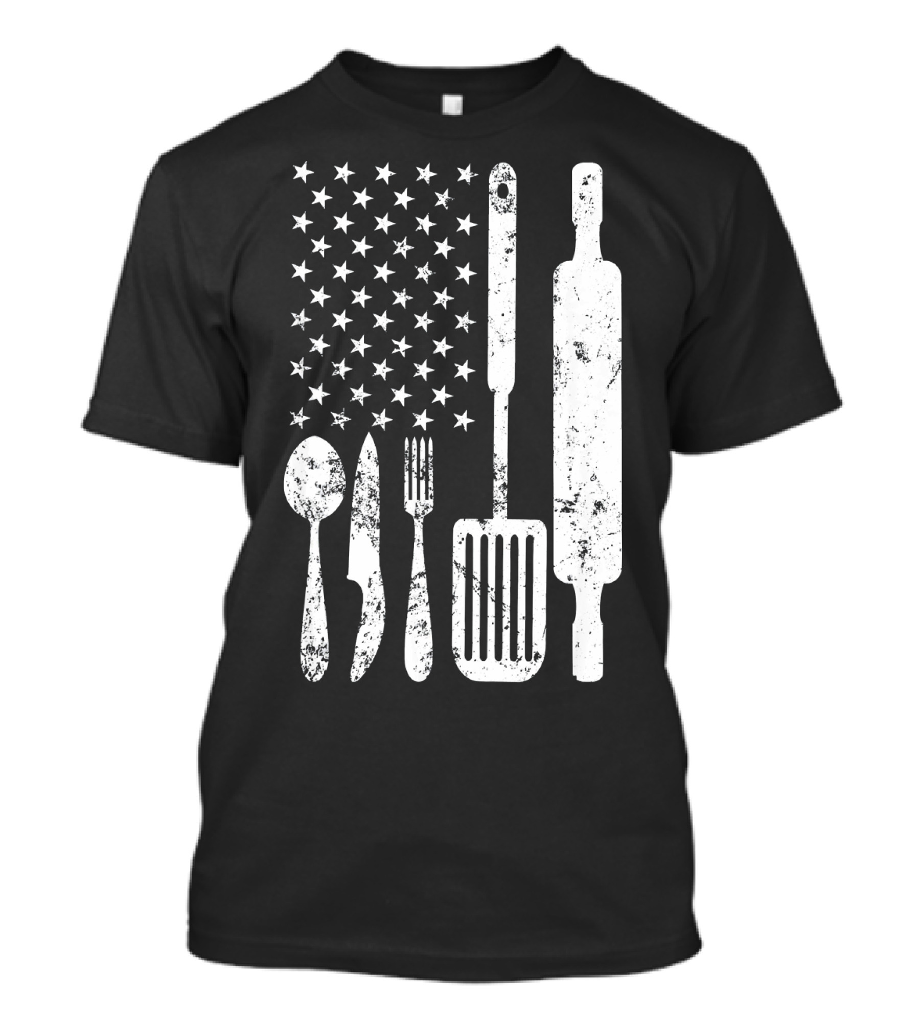 Patriotic Chef Christmas Utensil US Flag T-Shirt