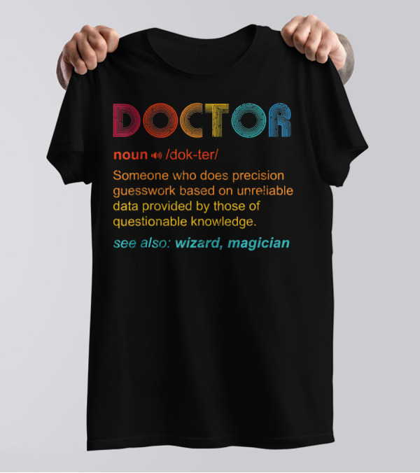 Funny Doctor Definition Cool Retro Vintage Wizard Magician T-Shirt