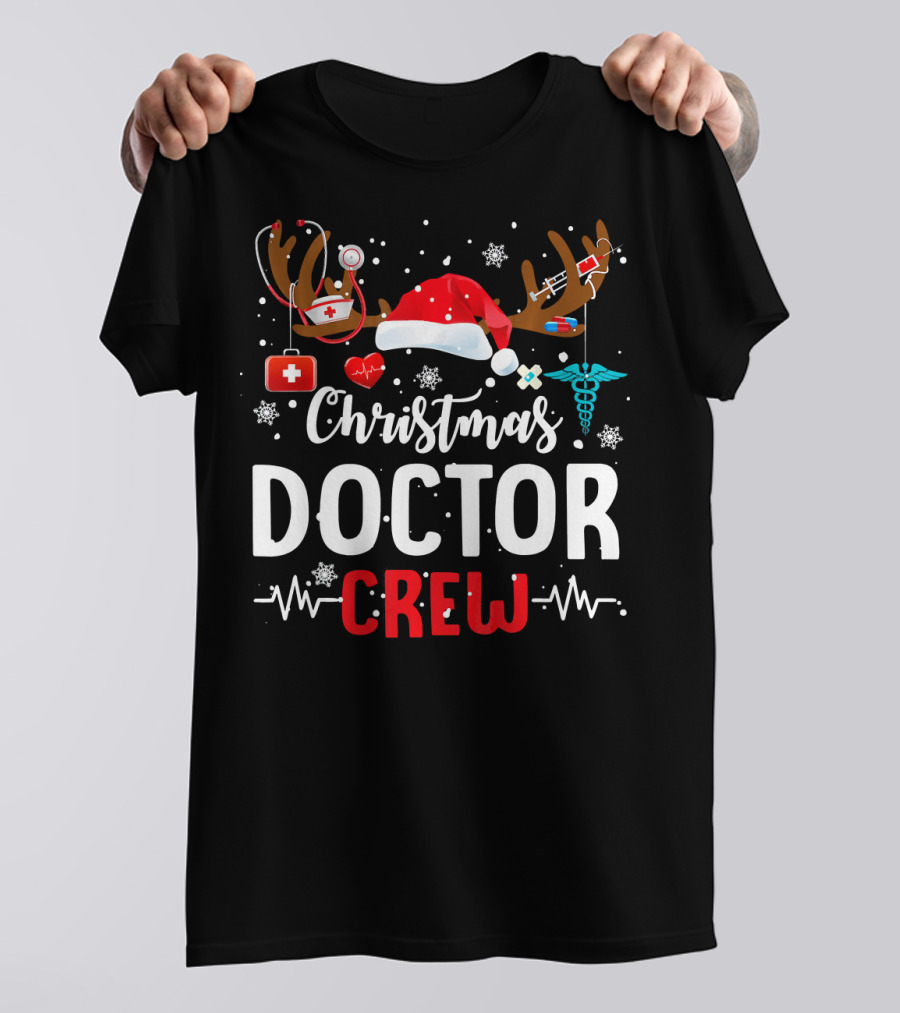 Christmas Doctor Crew Reindeer Antlers Nurse Merry Xmas T-Shirt