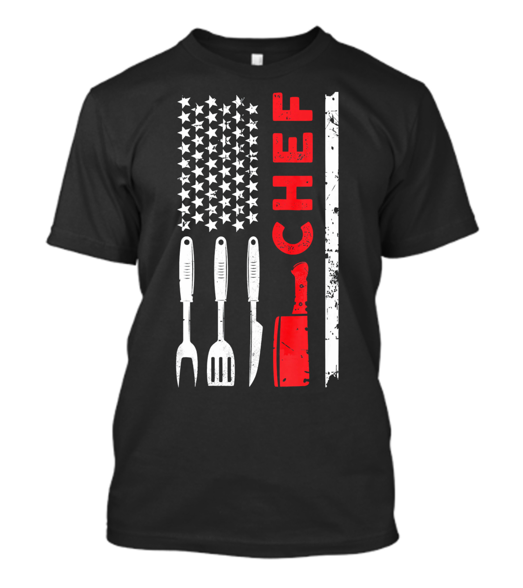 Funny Cooking Chef Vintage USA Flag T-Shirt