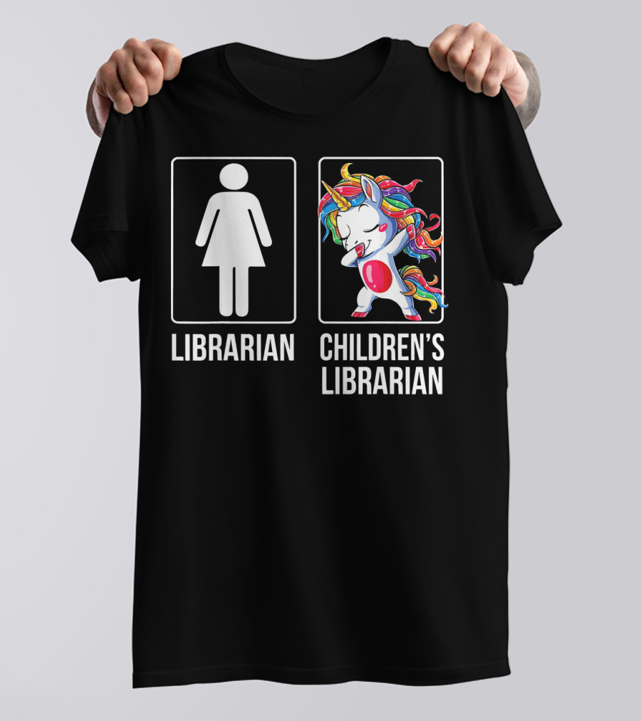 Librarian Children's Librarian Dabbing Unicorn T-Shirt
