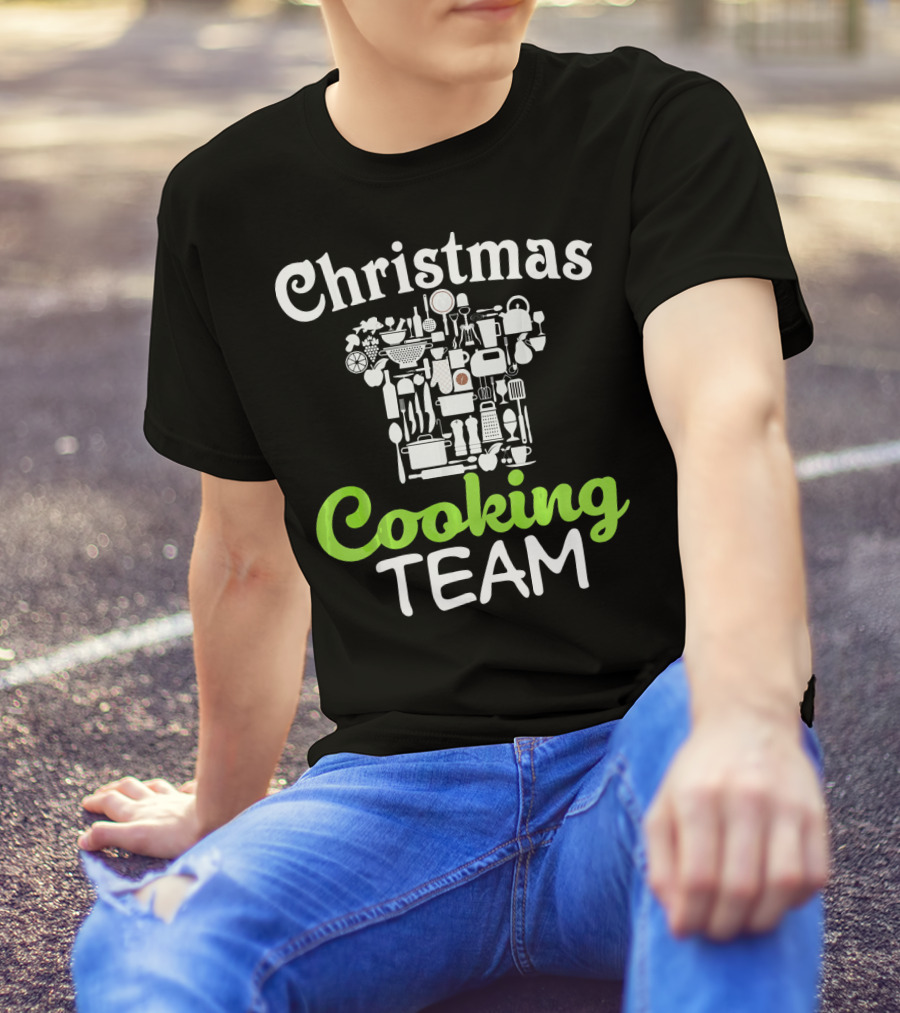 Christmas Cooking Team Chef Cook Holiday Kitchen Utensils T-Shirt