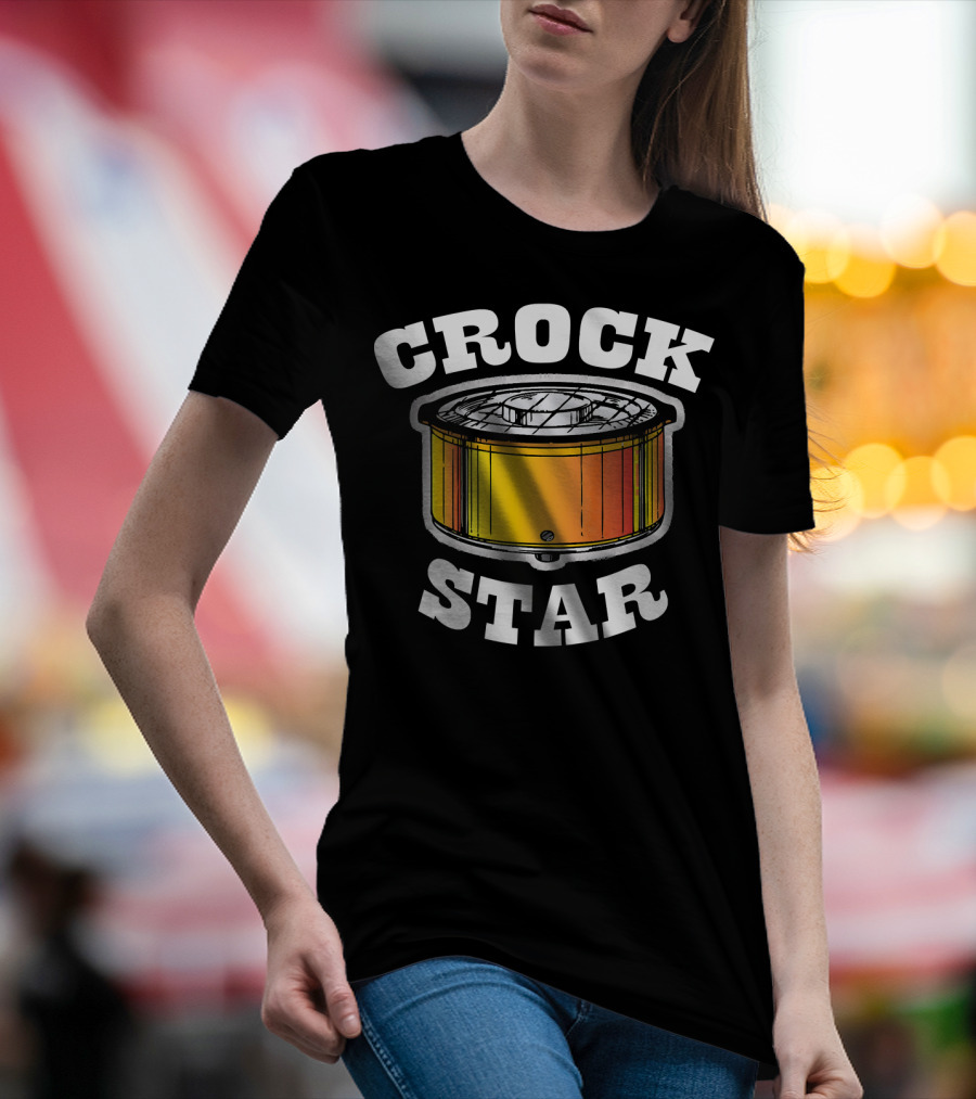 Crock Pot Star Funny Love To Cook Retro Vintage Cooking Enthusiast T-Shirt