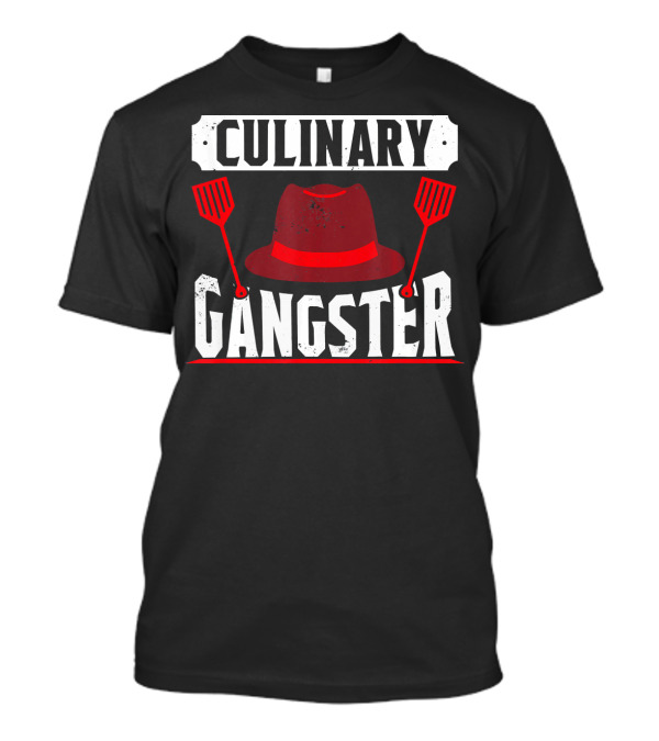Culinary Gangster Funny Chef Cooking Red Hat And Spatulas T-Shirt
