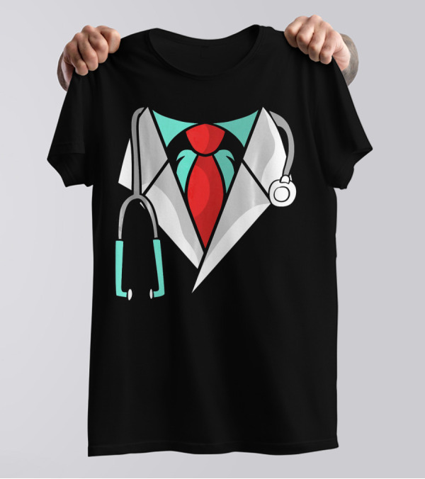 Doctor Costume Stethoscope Red Tie T-Shirt