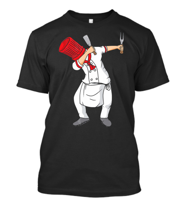 Dabbing Chef Hibachi Cook In Red Hat And Uniform T-Shirt