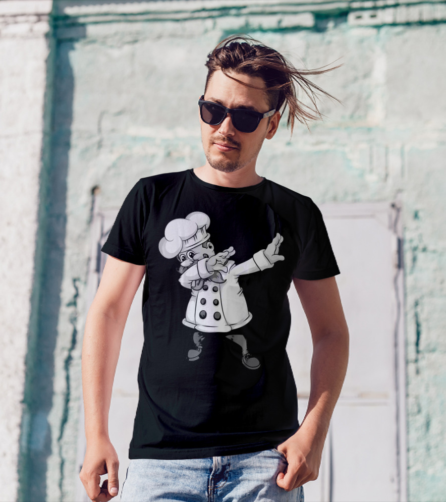Cute Dabbing Chef Funny Dab Dance Pastr Chef Hat Cartoon T-Shirt