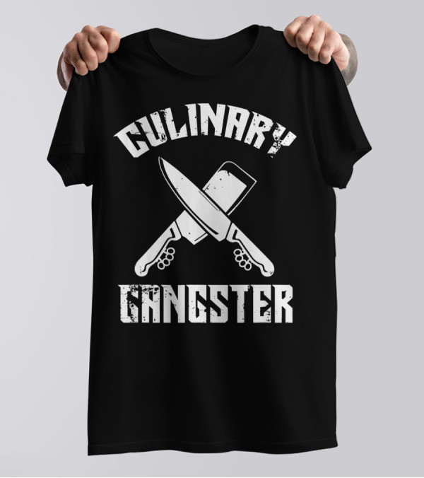 Culinary Gangster Chef Knife And Cleaver Crossed T-Shirt