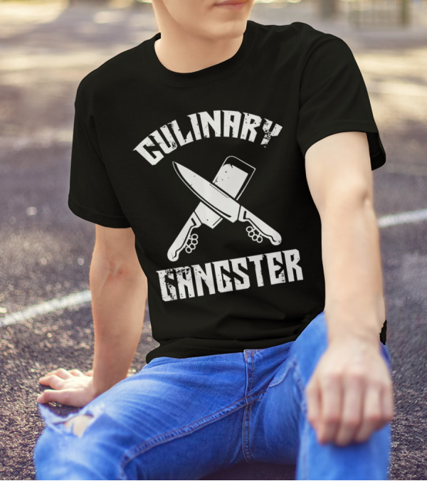 Culinary Gangster Chef Knife And Cleaver Crossed T-Shirt