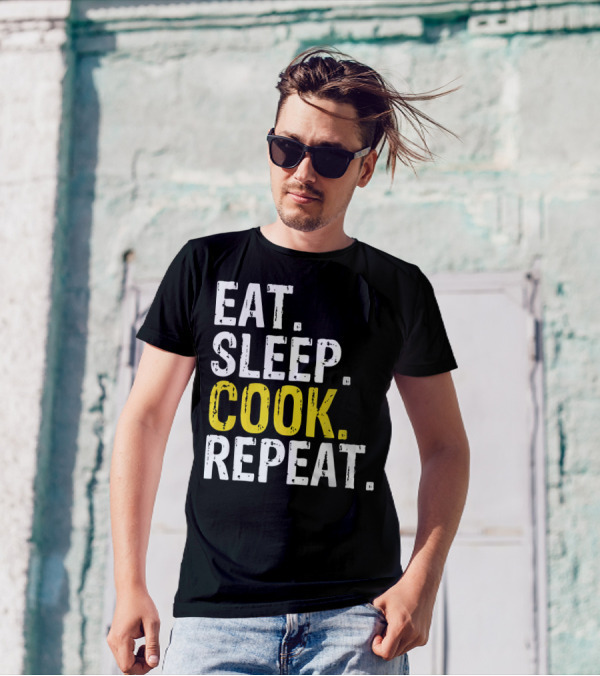 Eat Sleep Cook Repeat Chef Cooking Routine T-Shirt