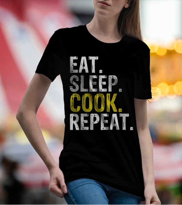 Eat Sleep Cook Repeat Chef Cooking Routine T-Shirt
