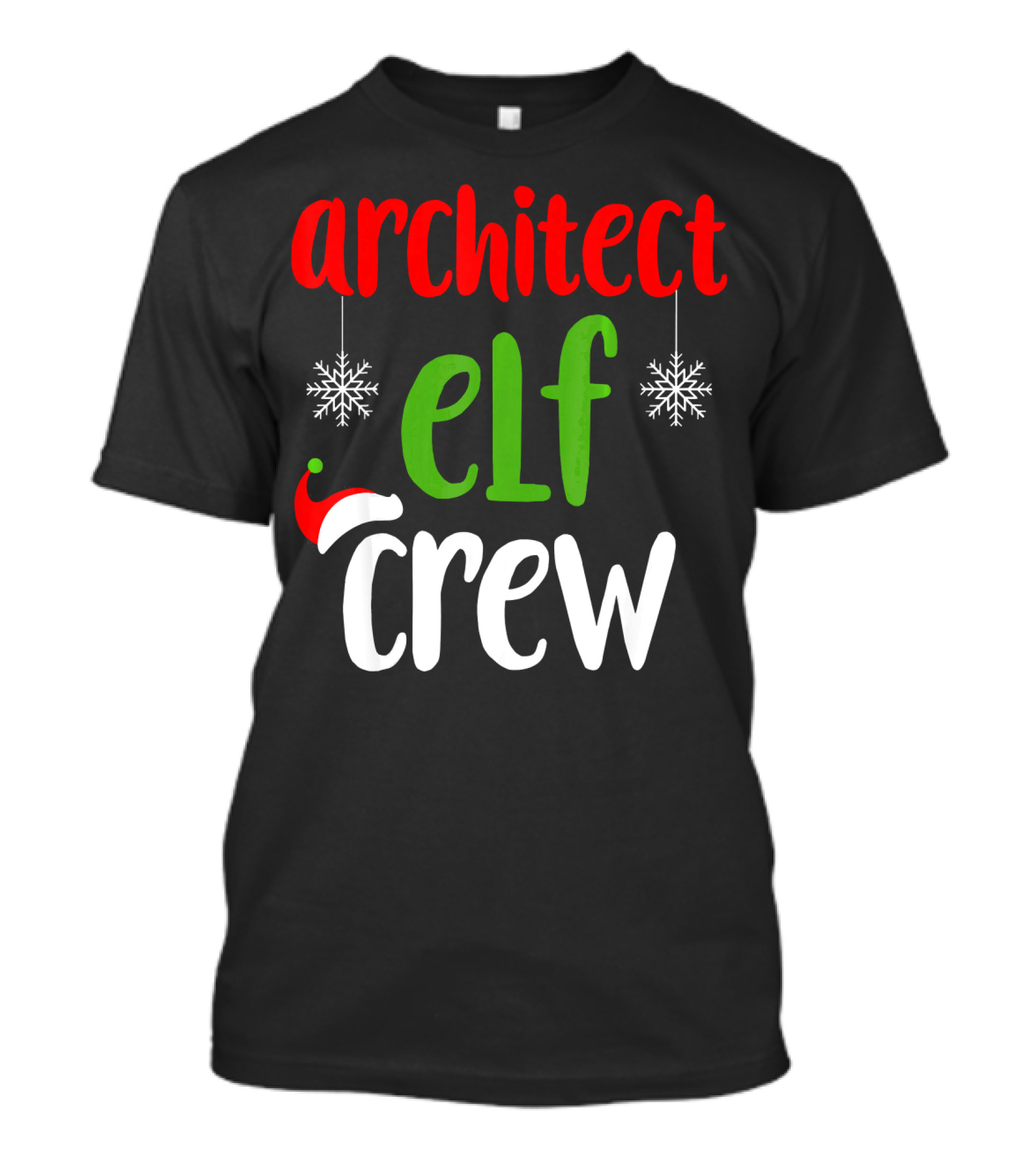 Architect Elf Crew Christmas Snowflake Santa Hat T-Shirt