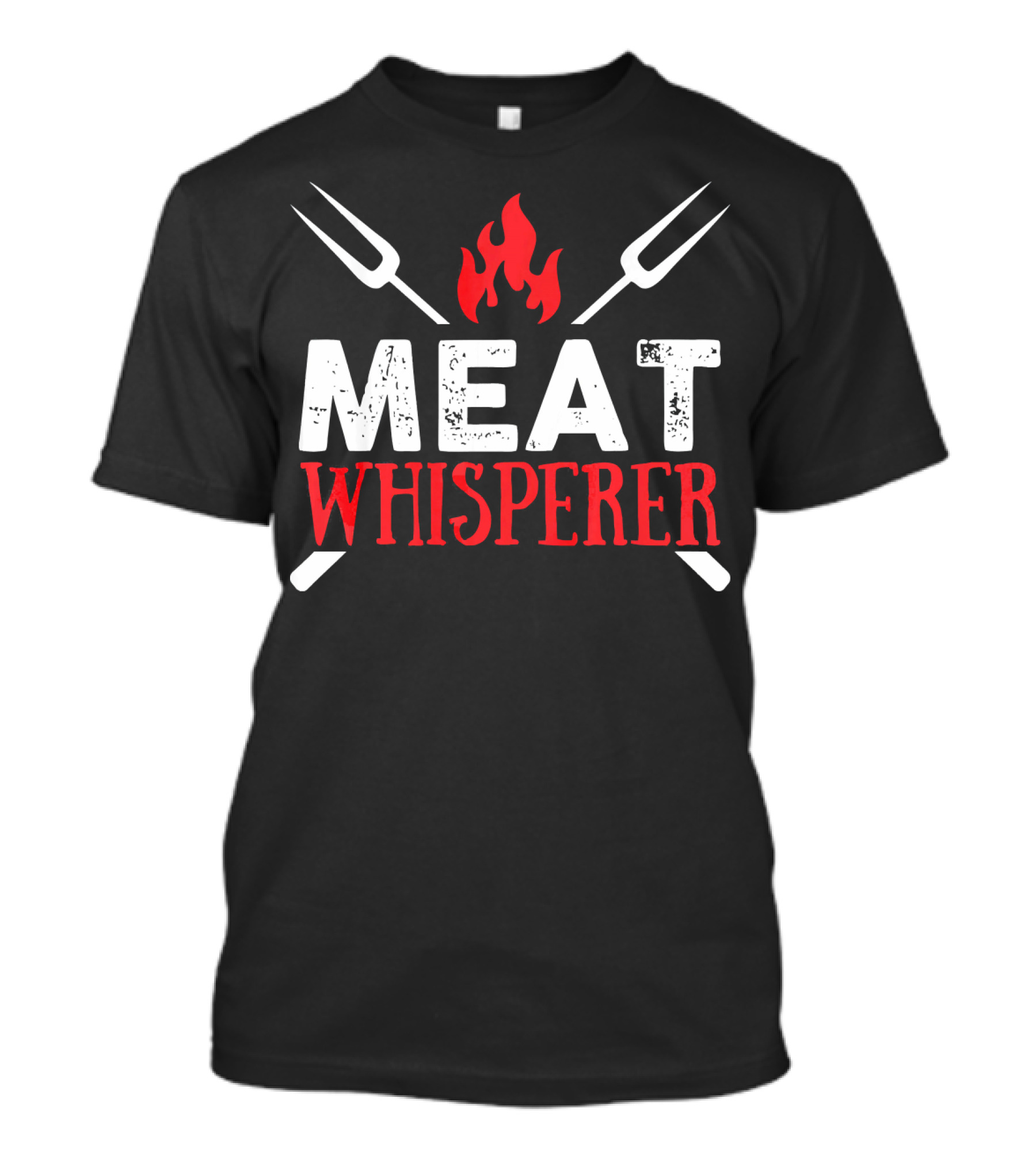 Meat Whisperer Grill Master Chef Funny BBQ Forks Flame T-Shirt