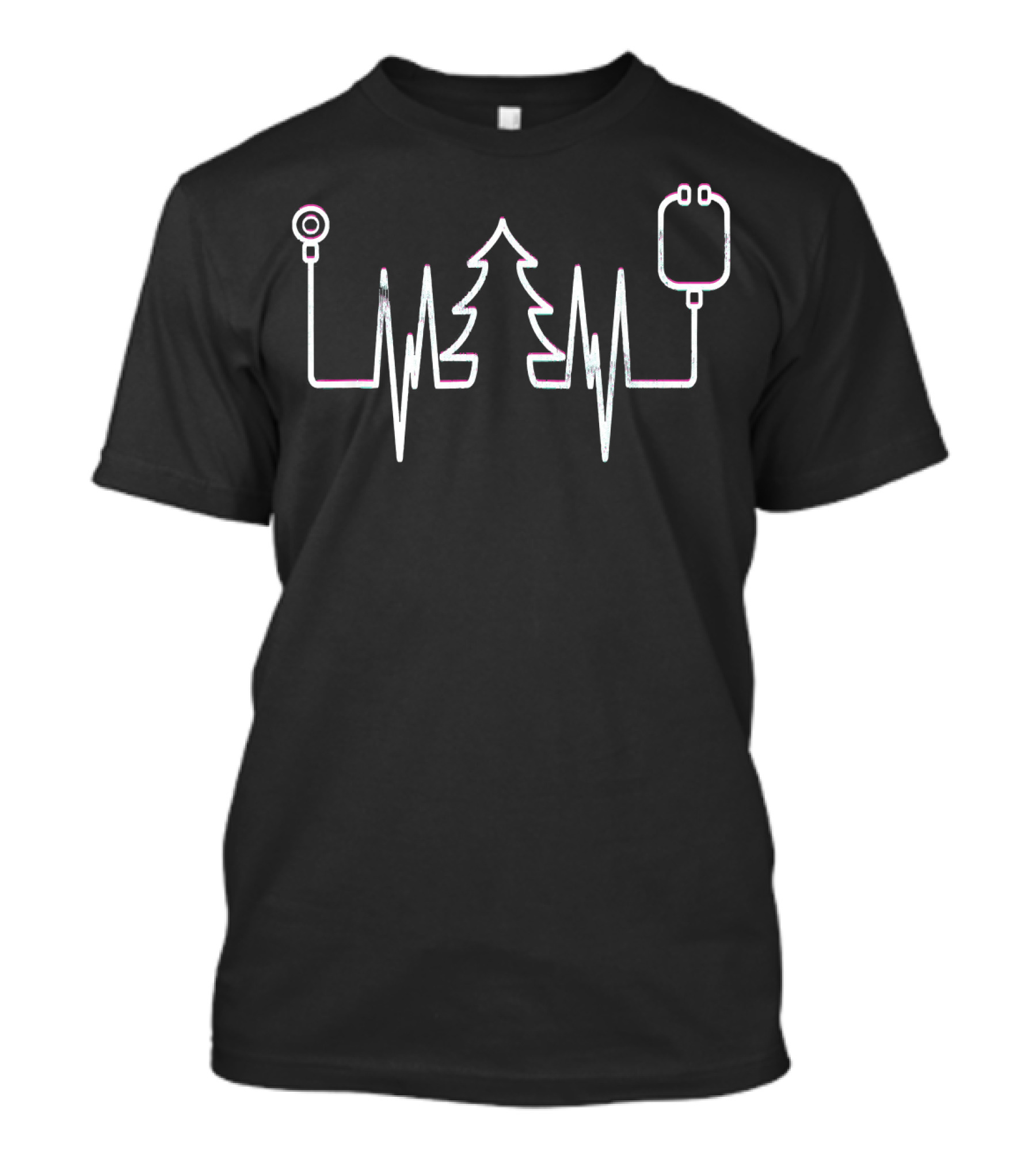 Christmas Tree Heartbeat Doctor Stethoscope T-Shirt