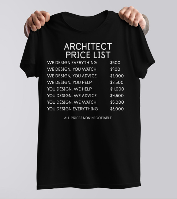 Architect Price List We Design You Watch Advice Help Non-Negotiable T-Shirt