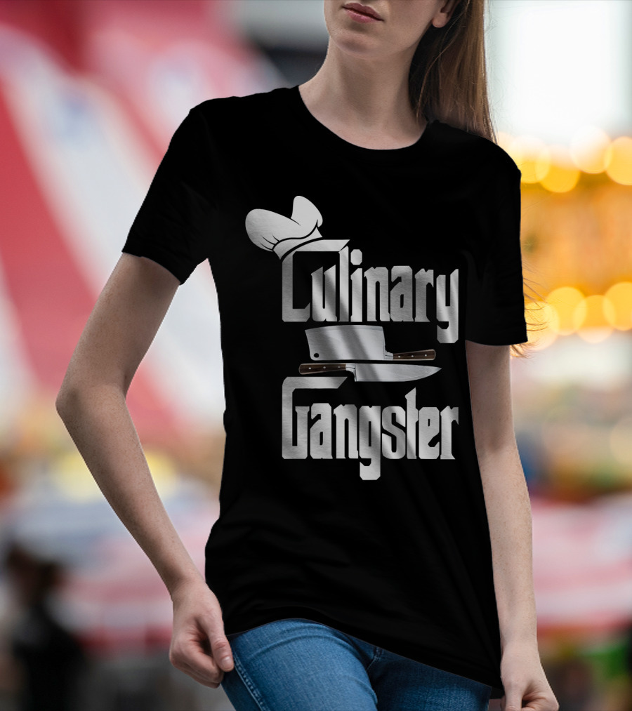 Culinary Gangster Chef Knives And Hat T-Shirt