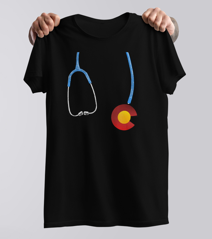 Colorado Flag Stethoscope Nurse T-Shirt