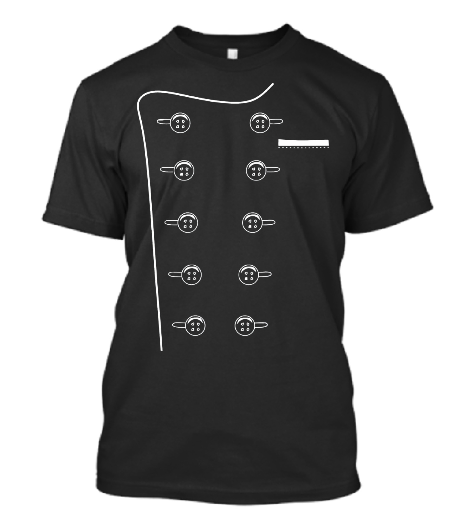 Funny Chef Costume Uniform Fun Hall Button T-Shirt
