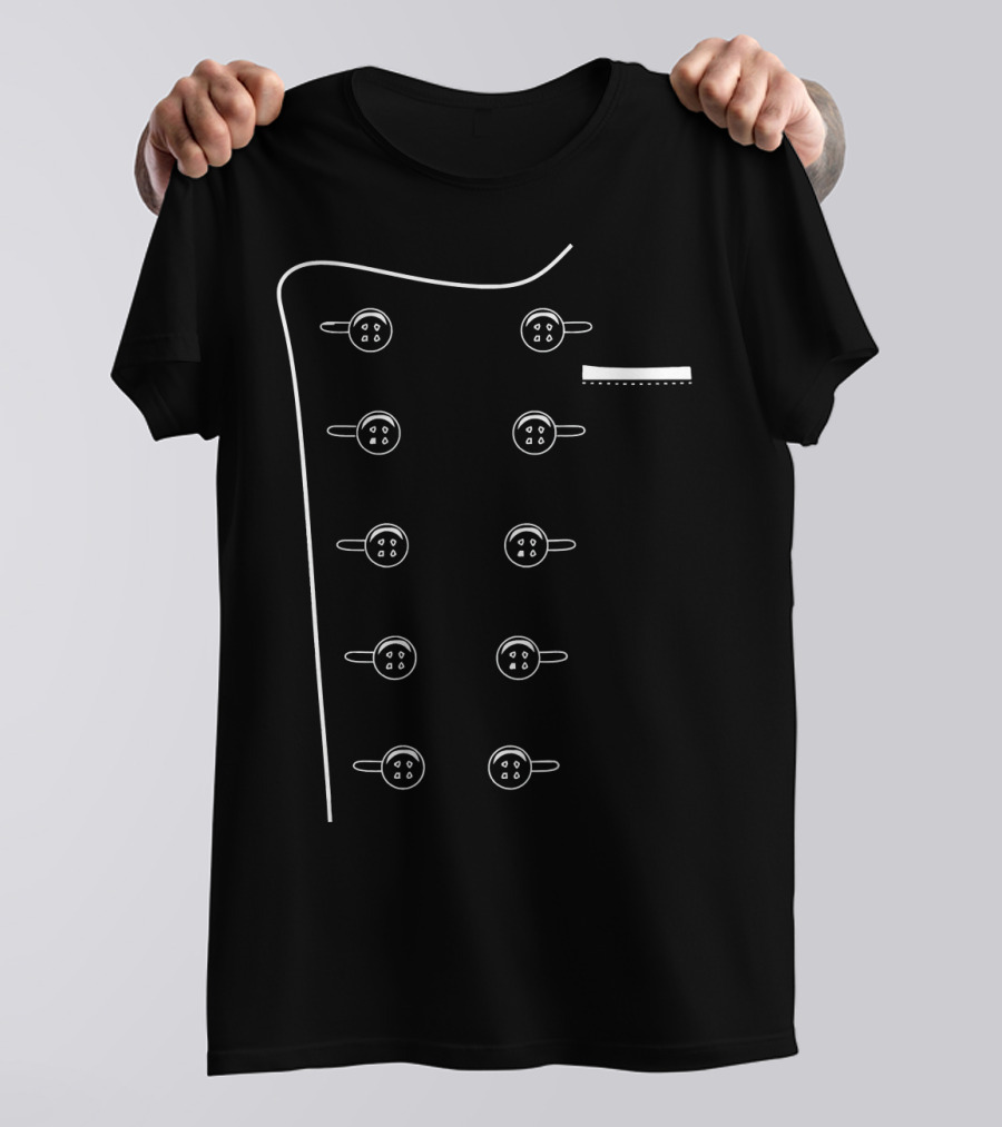 Funny Chef Costume Uniform Fun Hall Button T-Shirt