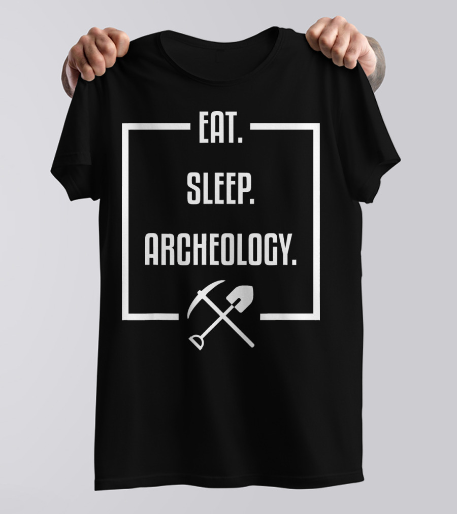Eat Sleep Archeology With Shovel And Pickaxe Icons T-Shirt