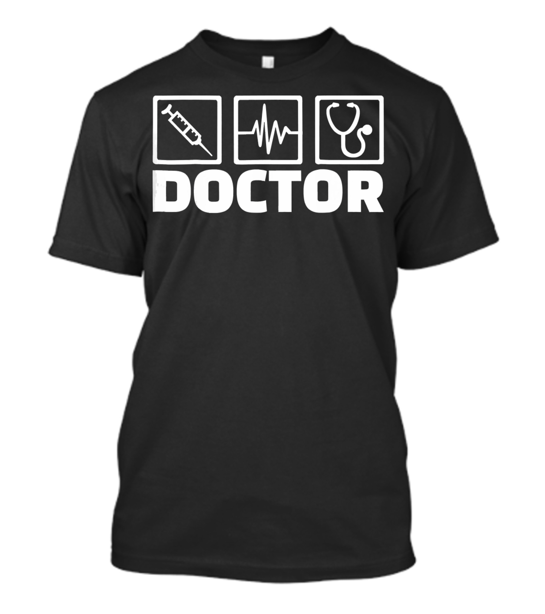 Doctor Syringe Heartbeat Stethoscope Icons T-Shirt