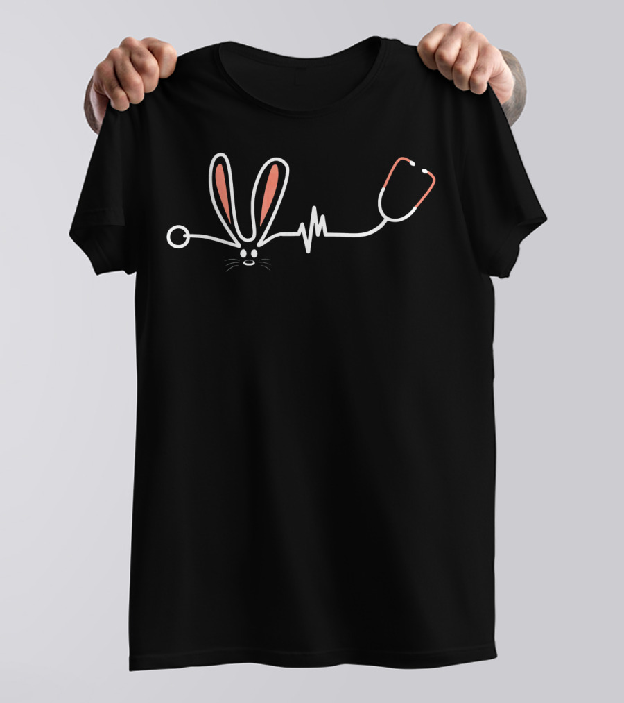 Easter Bunny Nurse Doctor Heartbeat Stethoscope T-Shirt