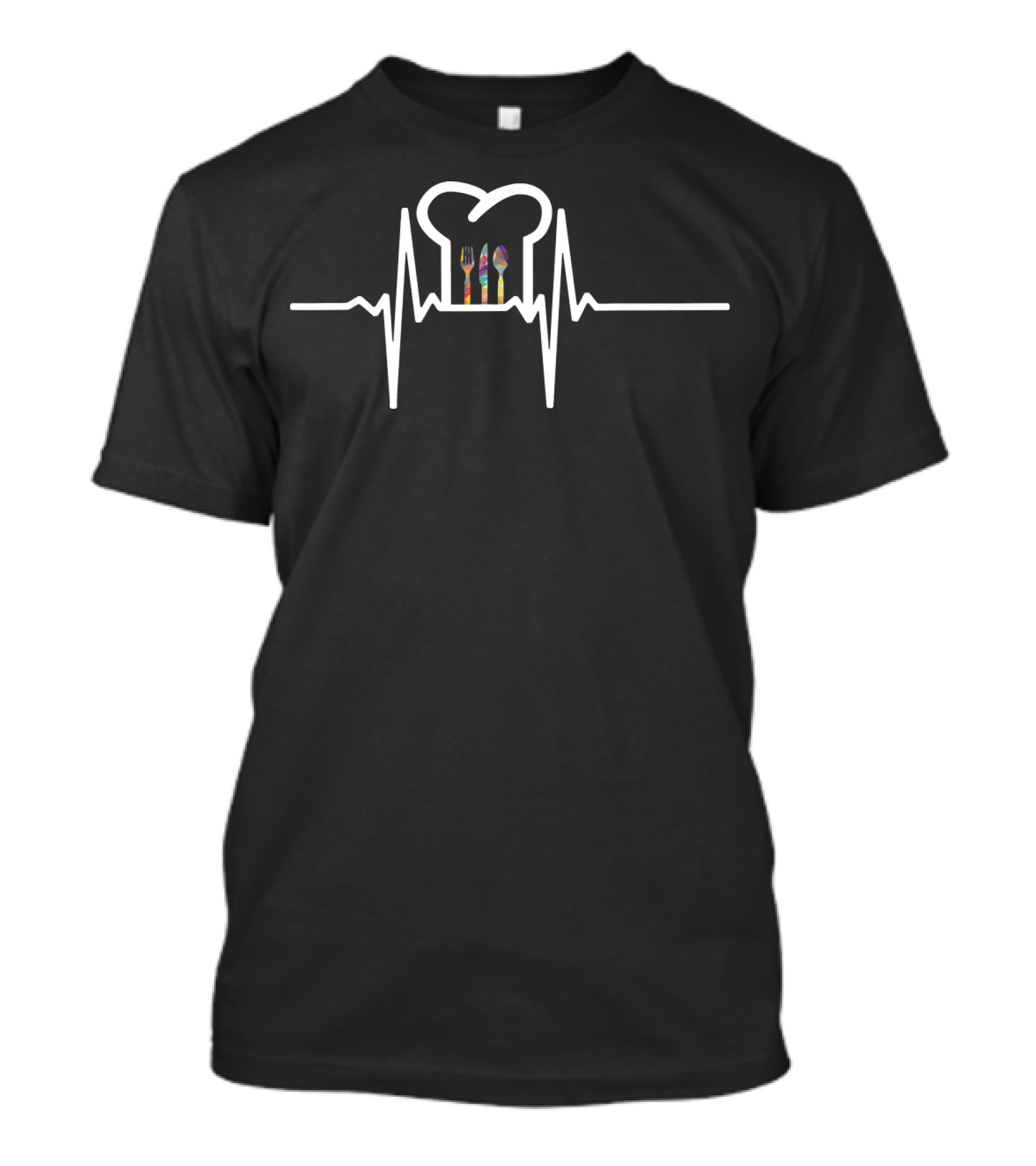 Chefs Heartbeat Forks Spoon Cook Chef Hat T-Shirt